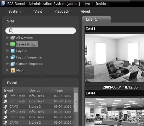 User s Manual Click the Live tab in the tab panel Select a desired event from the event list and drag and drop it on the Live screen.