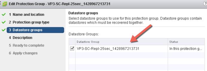 Automatic addition of the new datastore to a protection group Chapter 4: Storage Services When the new datastore is provisioned, the workflow creates a corresponding protection group and adds the