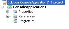 Console Application Windows Application We still have the Properties, the References and the