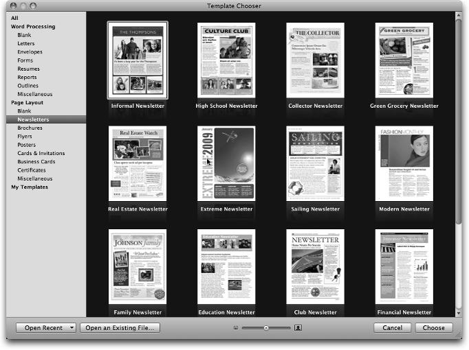 Chapter 1: Starting Out with iwork 09 9 Page layout documents, which have the type of structure you see in newspapers and magazines articles don t just flow one after the other.