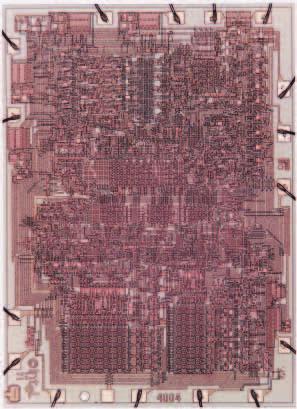 The first microprocessor, the Intel 4004, was designed by Ted Hoff. The single processor contained 2,250 transistors and could execute 60,000 operations per second.