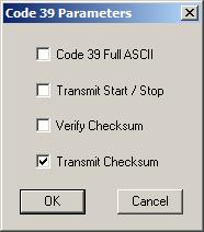 Chapter 3 Changing Symbology Settings 3.5 CODE 39 By default, the scanner is set to read Code 39 barcodes. Advanced settings are provided as shown below.