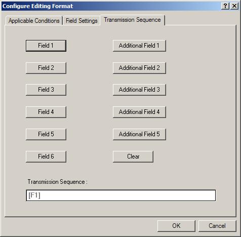 ScanManager User Guide 5.2.3 TRANSMISSION SEQUENCE After configuring the data fields and additional fields, user can now program the transmission sequence of these fields that comprise the final data.