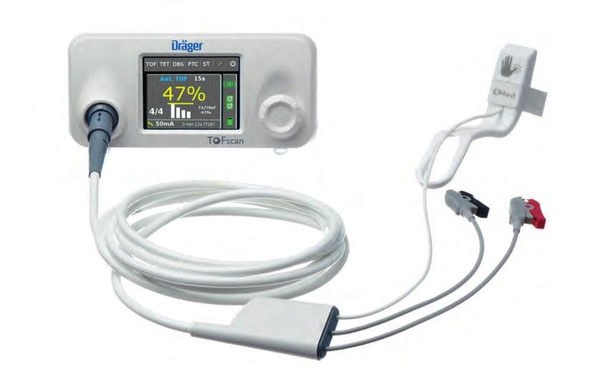 TOFscan Neuromuscular Transmission Monitor The TOFscan monitor provides an easy, reliable way to measure the muscle relaxation status of an anesthetized patient You will see a range of data points to