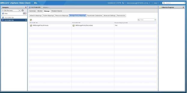 D) VMWare SRM Configurations VMware SRM 6.1 is installed and configured to pair both Protected and Recovery sites.