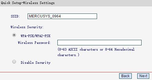 Customize your SSID (wireless network name) and password, then
