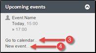 2) A label should appear. Click on the event name as the image shows, to view more details about the event. Image 1: View the Events Upcoming Events Block (Image 2).