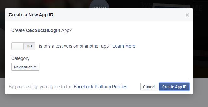 Figure 11- Step 3- Create new Facebook App Id It will show the below