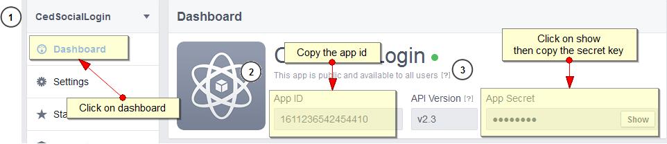 15 Now to make app live go to the Status and Review tab and click on the yes make it live button. Figure 16- Step 8- Copy Api credential Go to the Dashboard link and copy the app id and secret key.