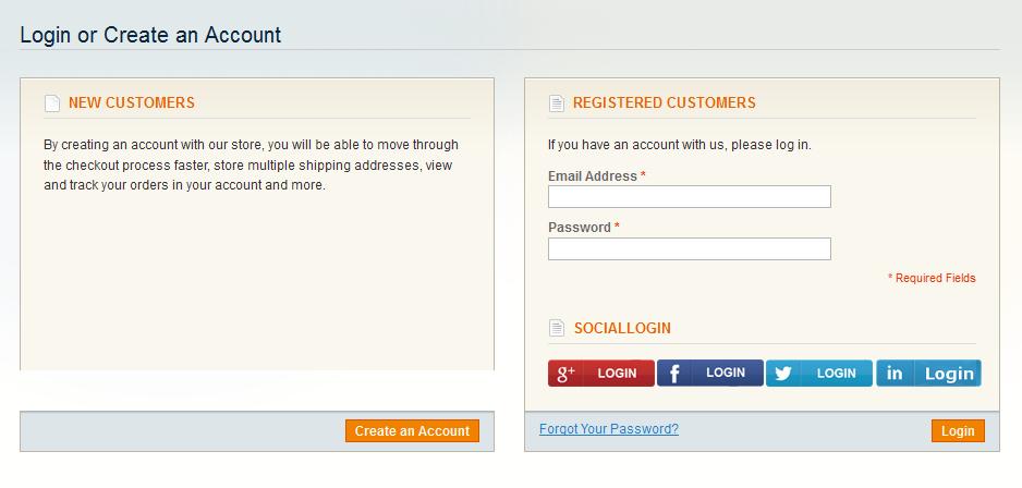 If the customer is not registered with the social login registered email id then it will create a new account to the magento