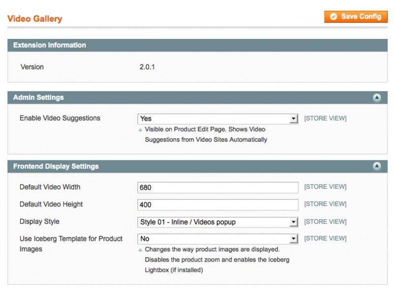 Part Three Configuration The Video Gallery Configuration can be reached by navigating to: Magento Admin > System > Configuration >