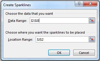 Sparklines Sparklines provide an instant graph in a cell. Since Sparklines are contained in a cell, the size of the cell determines the size of the Sparkline.