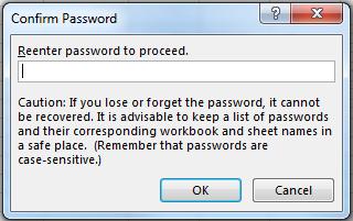 (It is important to remember the password to unprotect the sheet.