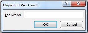 In the Changes group, click on the Protect Workbook. Enter the password.