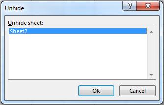 Unhiding a Sheet(s) In the Cells group, click on Format and choose Hide & Unhide Unhide Sheets. Select the sheet to unhide.