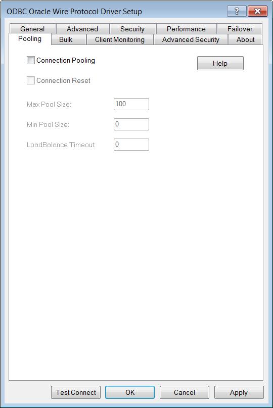 Configuring and Connecting to Data Sources See also Using Failover on page 113 Alternate Servers on page 173 Data Source Configuration on Windows on page 73 Pooling Tab The Pooling Tab allows you to