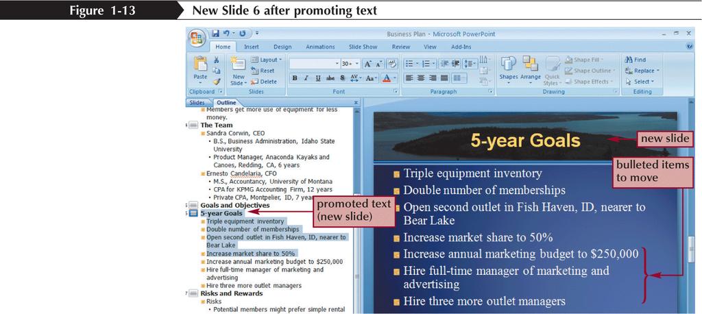 Promoting, Demoting, and Moving Outline Text New