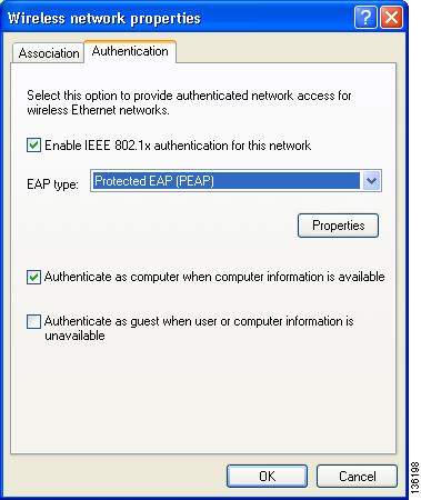 Appendix E Configuring the Client Adapter Enabling PEAP Authentication Follow the steps below to prepare the client adapter to use PEAP authentication, provided you have completed the initial