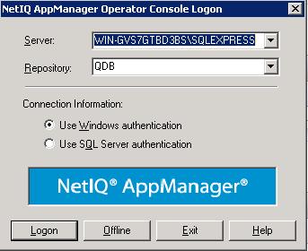 6.3. Launch NetIQ Console In the NetIQ server navigate to Start All Programs NetIQ AppManager Operator Console (not shown).