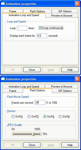 5.5 Tips Set the final frame of an animation to display for 0 seconds to prevent any delay at the end when the animation is to
