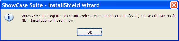 20. When the installation wizard finishes loading ShowCase Suite components, a window might display asking if you want to install Microsoft Web