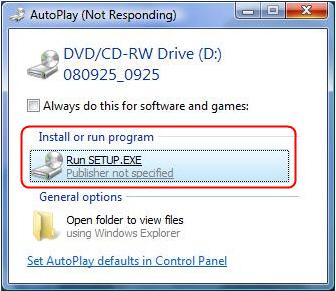 3. If your PC uses Windows Vista, the Autoplay screen displays. Figure 1.