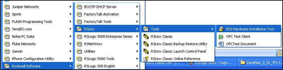 EtherNet/IP 6. From the Start menu, go to Programs Rockwell Software RSLinx Tools EDS Hardware Install Tool. NOTE 7. Run the ESD Install tool.