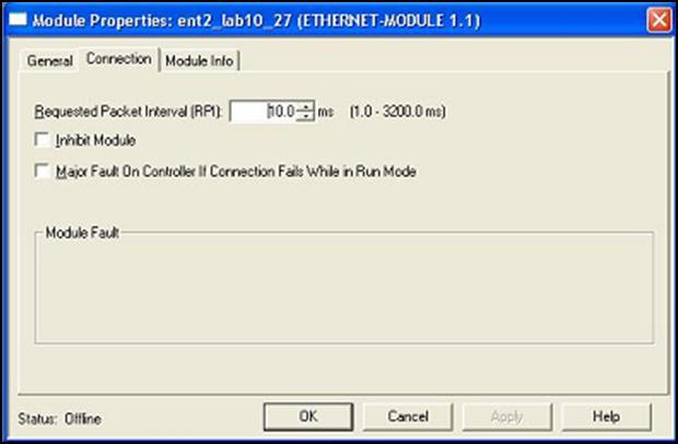 EtherNet/IP 5. The final step is configuring the connection rate.