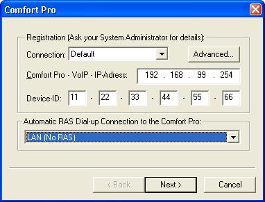 Configuring the Comfort Pro P 300/500 PC When starting the Comfort Pro P 300/500 PC for the first time, the configuration assistant used to configure the Comfort Pro P 300/500 PC opens automatically.