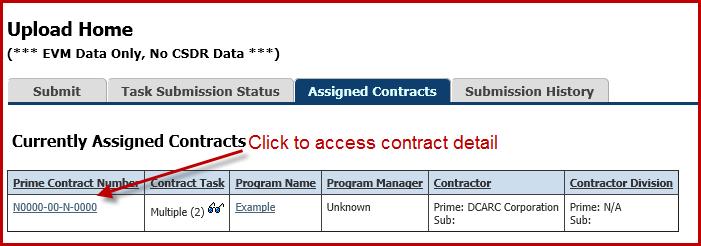 UPLOAD HOME: Assigned Contracts The Assigned Contracts tab under UPLOAD HOME provides a listing of all contracts assigned to you.