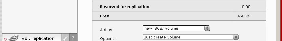 appropriate amount of space for the iscsi volume, click the apply