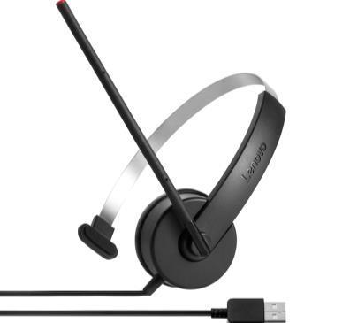 Lenovo Headsets VOIP optimized headsets offering clear and crisp sound with a professional look and feel Featuring an adjustable headband and 180 degree