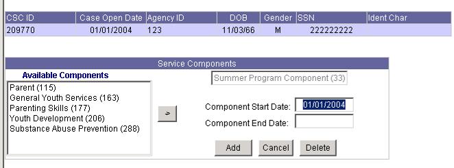 Calendar Connection: Each Service Component Start Date should be equal to or after the Case Opening Date. No exceptions.