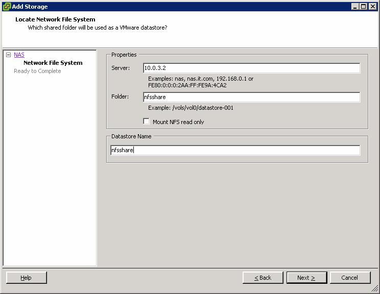 Celerra storage Provisioning for ESX Hosts Figure 12 ESX - NFS data store configuration By default, the ESX host will mount the file system by using the root user account.