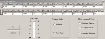 2.10 Programming Window: ElectronicLoad allows user to make an own program to control the 3700 load.