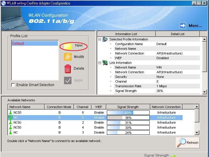 4. Creating an Ad Hoc New Network NOTE! Ad-hoc mode is available only for 802.11b/g. It is not available for 802.11a.