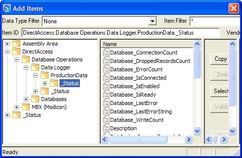 DynamicTableName Refer to the logging group s Database Tab. This control input is present only when Use Data Item is selected for the Table/Stored Procedure Name.