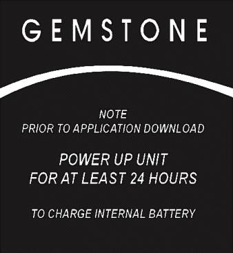Battery Charging Notification The unit should be powered up for at least 24 hours prior to initial