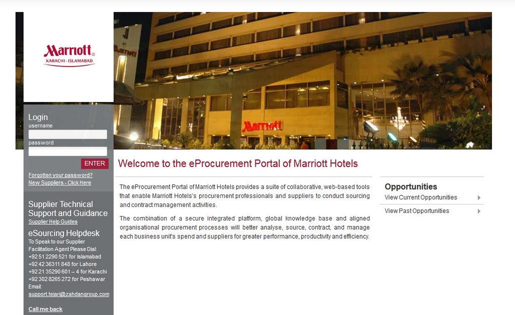 Marriott Hotels e-procurement Portal