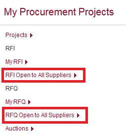 Step 3: Click on the RFI Open to All