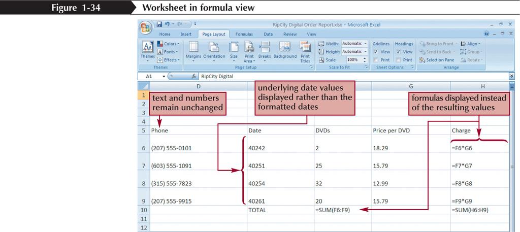Viewing and Printing Worksheet Formulas New