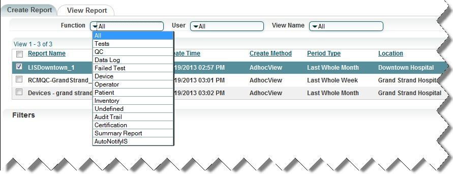Figure 1-18: Filtering drop-down list When a screen has filtering drop-down lists, use the following steps to filter the results displayed: 1. Click the filtering drop-down list. 2.