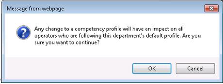 Note: If they exist, the default initial and recertification competency profiles for the organization are selected by default.