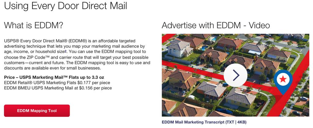What is Every Door Direct Mail (aka EDDM)? First, I usually shy away from complicated marketing plans. And I especially avoid recommending complicated stuff to my clients. But EDDM is easy.