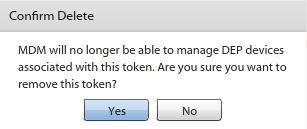 Apple DEP Token Management Once the Apple DEP token has been uploaded, there are several options for managing it.