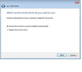8. If you already have the driver installed, then select the option Use the