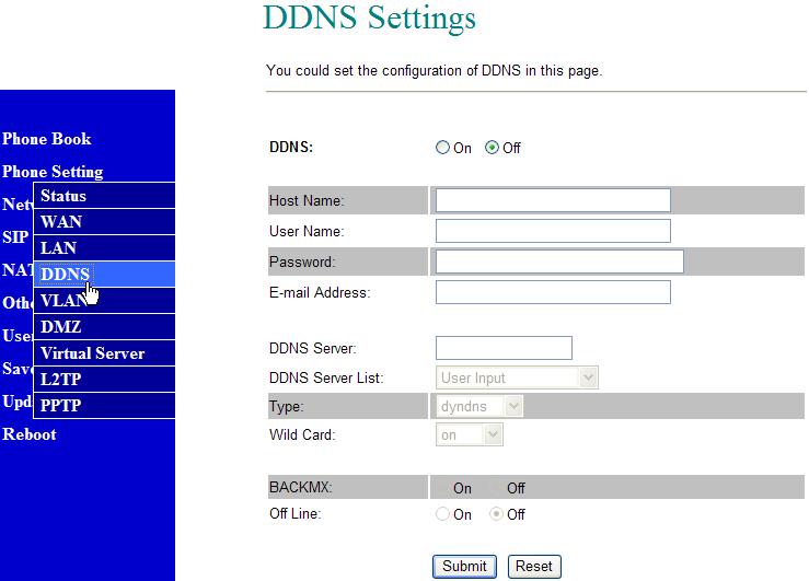 DDNS 8.48. You need to have a DDNS account before configuring the DDNS setting. Usually, most of the VoIP applications are working with a SIP Proxy Server.
