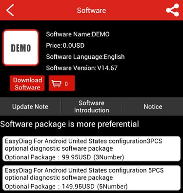 4.6.2 How to download diagnostic software Only after payment has been made for diagnostic software or software package can the software or software package be downloaded.