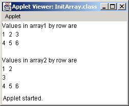 // loop through array's rows 4 for ( int row = 0; row < array.length; row++ ) { 5 // loop through columns of current row 7 for ( int column = 0; 8 column < array[ row ].