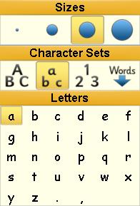 Click the canvas to add the selected letter, number or word. You can change the size and colour of the text.